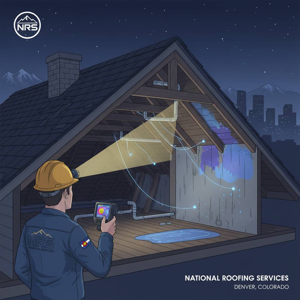 Where leaks commonly originate in attic spaces