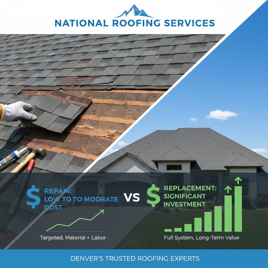 Cost breakdown: compare asphalt shingle repair versus full replacement cost